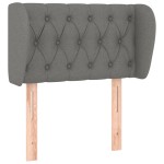 vidaXL Tăblie de pat cu aripioare gri închis 83x23x78/88 cm textil