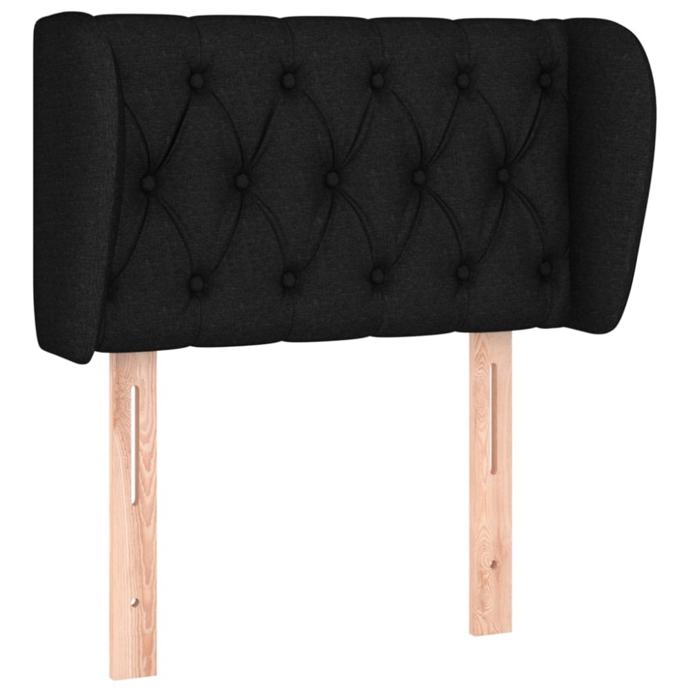 vidaXL Tăblie de pat cu aripioare negru 83x23x78/88 cm material textil