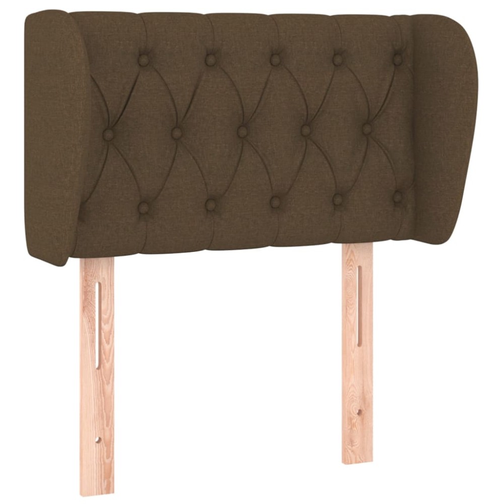 vidaXL Tăblie de pat cu aripioare maro închis 83x23x78/88 cm textil