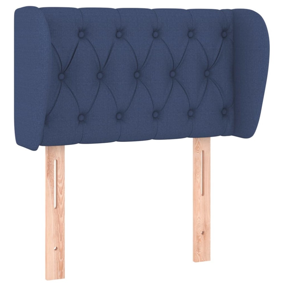 vidaXL Tăblie de pat cu aripioare, albastru, 83x23x78/88 cm  textil