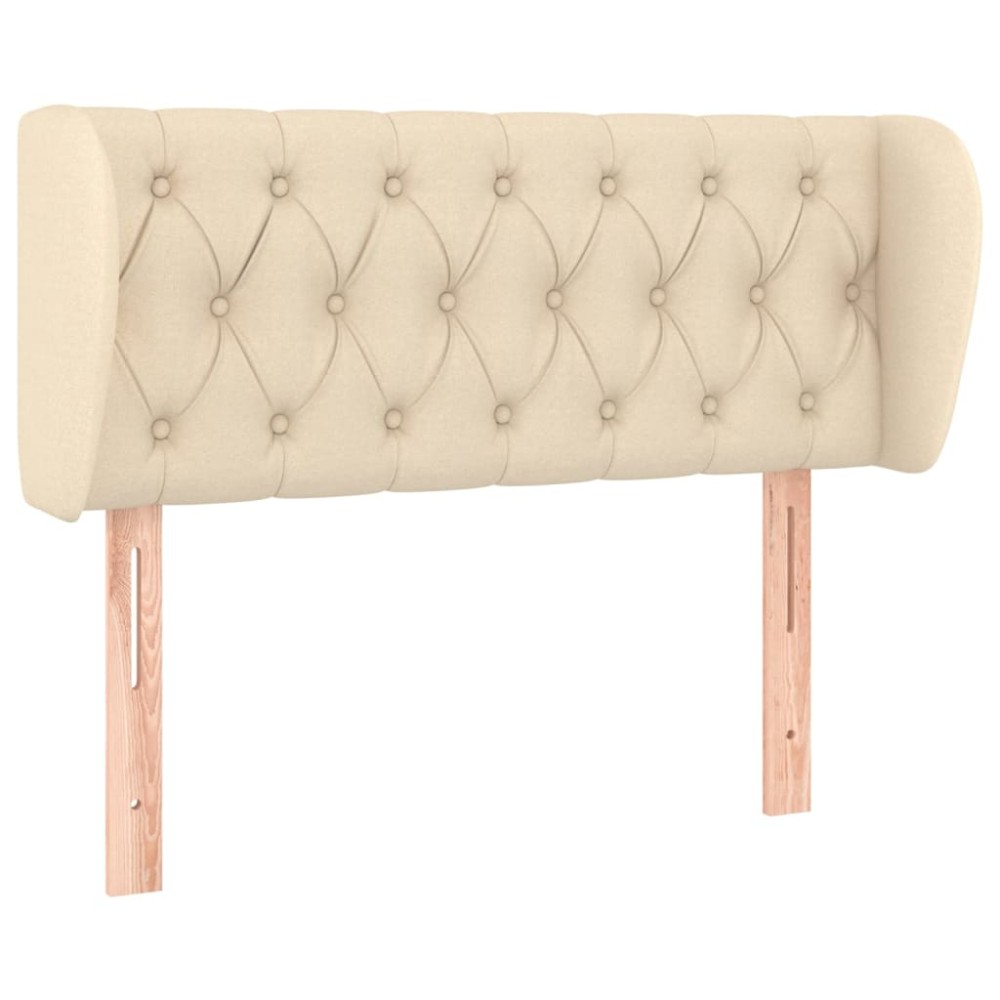 vidaXL Tăblie de pat cu aripioare crem 93x23x78/88 cm textil