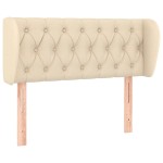 vidaXL Tăblie de pat cu aripioare crem 93x23x78/88 cm textil