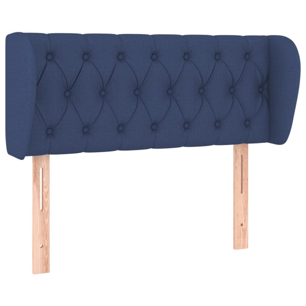 vidaXL Tăblie de pat cu aripioare albastru 93x23x78/88 cm textil