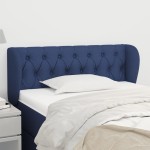 vidaXL Tăblie de pat cu aripioare albastru 93x23x78/88 cm textil vidaXL Tăblie de pat cu aripioare albastru 93x23x78/88 cm textil