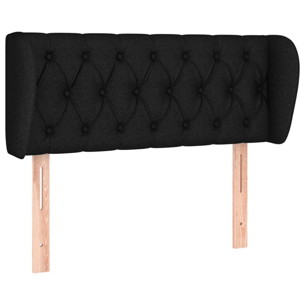 vidaXL Tăblie de pat cu aripioare negru 103x23x78/88 cm textil