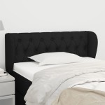vidaXL Tăblie de pat cu aripioare negru 103x23x78/88 cm textil