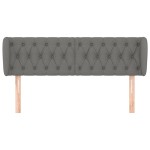 vidaXL Tăblie de pat cu aripioare gri închis 147x23x78/88 cm textil vidaXL Tăblie de pat cu aripioare gri închis 147x23x78/88 cm textil