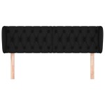 vidaXL Tăblie de pat cu aripioare negru 147x23x78/88 cm textil