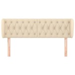 vidaXL Tăblie de pat cu aripioare crem 147x23x78/88 cm material textil vidaXL Tăblie de pat cu aripioare crem 147x23x78/88 cm material textil