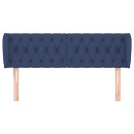 vidaXL Tăblie de pat cu aripioare, albastru, 147x23x78/88 cm textil vidaXL Tăblie de pat cu aripioare, albastru, 147x23x78/88 cm textil