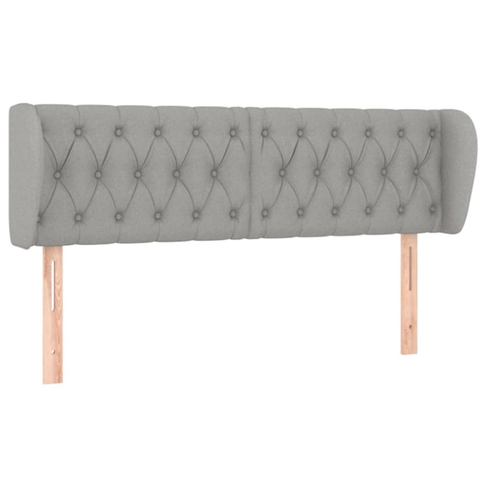 vidaXL Tăblie de pat cu aripioare gri deschis 163x23x78/88 cm textil