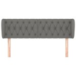 vidaXL Tăblie de pat cu aripioare gri închis 163x23x78/88 cm textil vidaXL Tăblie de pat cu aripioare gri închis 163x23x78/88 cm textil