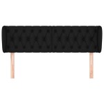 vidaXL Tăblie de pat cu aripioare negru 163x23x78/88 cm textil