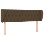 vidaXL Tăblie de pat cu aripioare maro închis 163x23x78/88 cm textil
