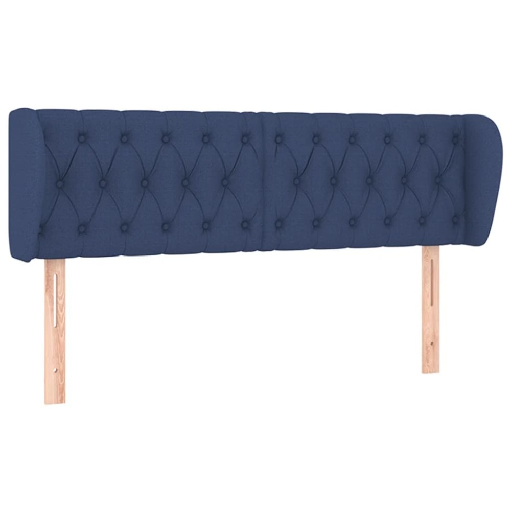 vidaXL Tăblie de pat cu aripioare, albastru, 163x23x78/88 cm textil
