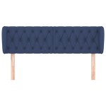 vidaXL Tăblie de pat cu aripioare, albastru, 163x23x78/88 cm textil vidaXL Tăblie de pat cu aripioare, albastru, 163x23x78/88 cm textil