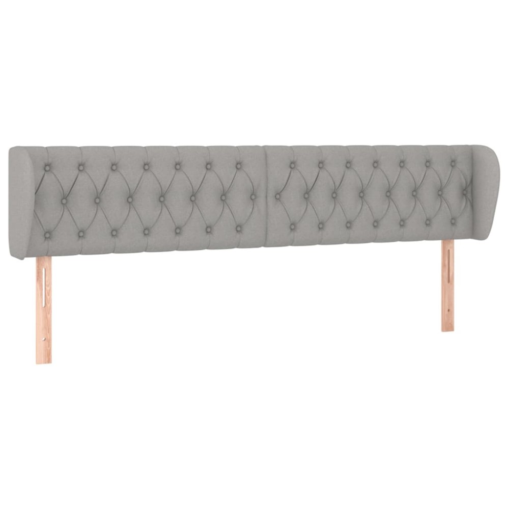 vidaXL Tăblie de pat cu aripioare gri deschis 183x23x78/88 cm textil
