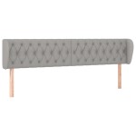 vidaXL Tăblie de pat cu aripioare gri deschis 183x23x78/88 cm textil