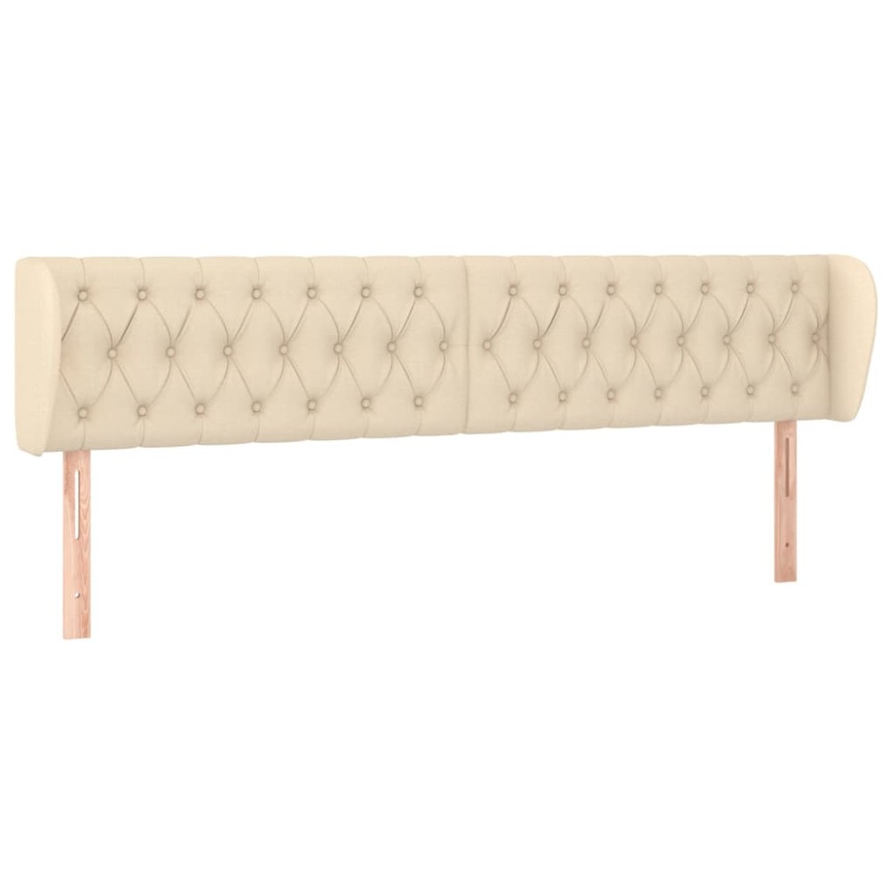 vidaXL Tăblie de pat cu aripioare crem 183x23x78/88 cm material textil