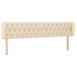 vidaXL Tăblie de pat cu aripioare crem 183x23x78/88 cm material textil vidaXL Tăblie de pat cu aripioare crem 183x23x78/88 cm material textil