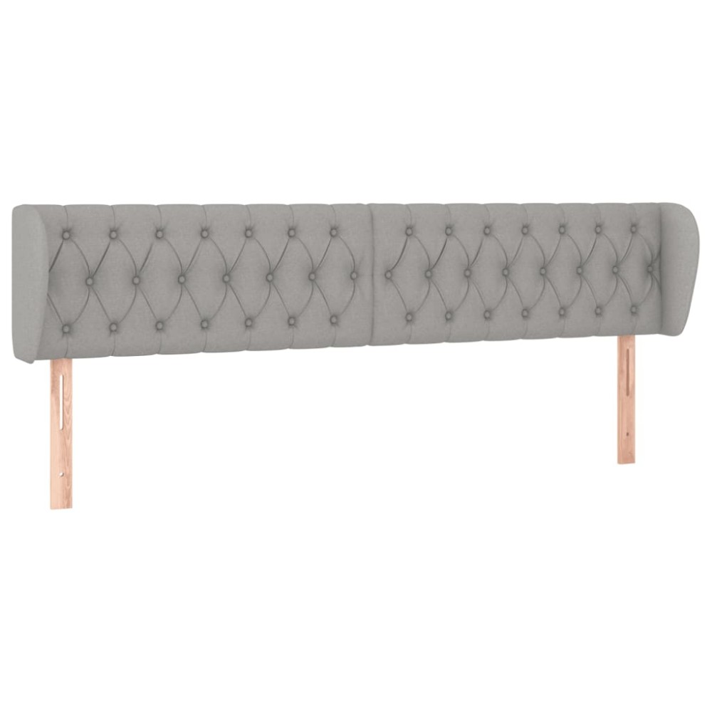 vidaXL Tăblie de pat cu aripioare gri deschis 203x23x78/88 cm textil