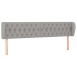 vidaXL Tăblie de pat cu aripioare gri deschis 203x23x78/88 cm textil vidaXL Tăblie de pat cu aripioare gri deschis 203x23x78/88 cm textil