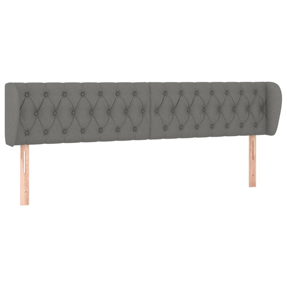 vidaXL Tăblie de pat cu aripioare gri închis 203x23x78/88 cm textil