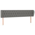 vidaXL Tăblie de pat cu aripioare gri închis 203x23x78/88 cm textil