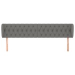 vidaXL Tăblie de pat cu aripioare gri închis 203x23x78/88 cm textil
