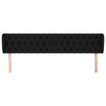 vidaXL Tăblie de pat cu aripioare negru 203x23x78/88 cm textil