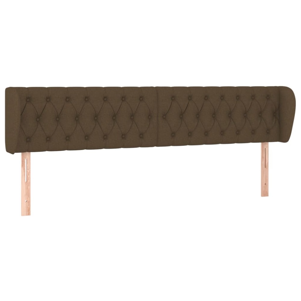 vidaXL Tăblie de pat cu aripioare maro închis 203x23x78/88 cm textil