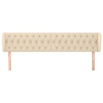 vidaXL Tăblie de pat cu aripioare crem 203x23x78/88 cm textil vidaXL Tăblie de pat cu aripioare crem 203x23x78/88 cm textil