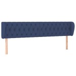 vidaXL Tăblie de pat cu aripioare, albastru, 203x23x78/88 cm textil vidaXL Tăblie de pat cu aripioare, albastru, 203x23x78/88 cm textil