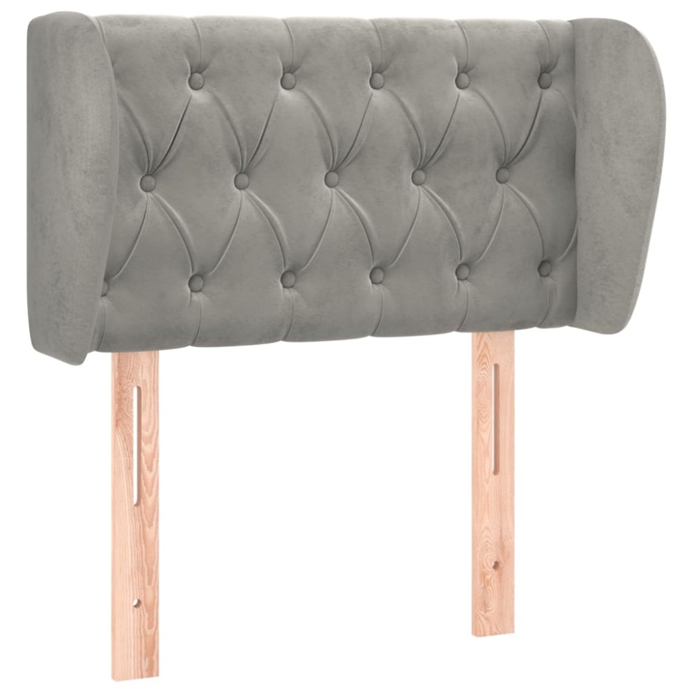 vidaXL Tăblie de pat cu aripioare gri deschis 83x23x78/88 cm catifea