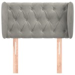 vidaXL Tăblie de pat cu aripioare gri deschis 83x23x78/88 cm catifea