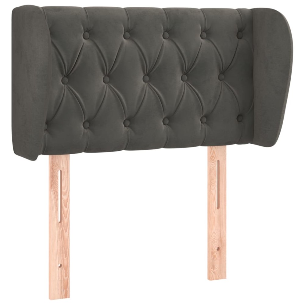 vidaXL Tăblie de pat cu aripioare gri închis 83x23x78/88 cm catifea