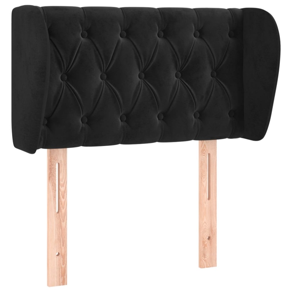 vidaXL Tăblie de pat cu aripioare negru 83x23x78/88 cm catifea