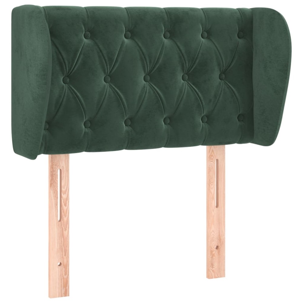 vidaXL Tăblie de pat cu aripioare verde închis 83x23x78/88 cm catifea