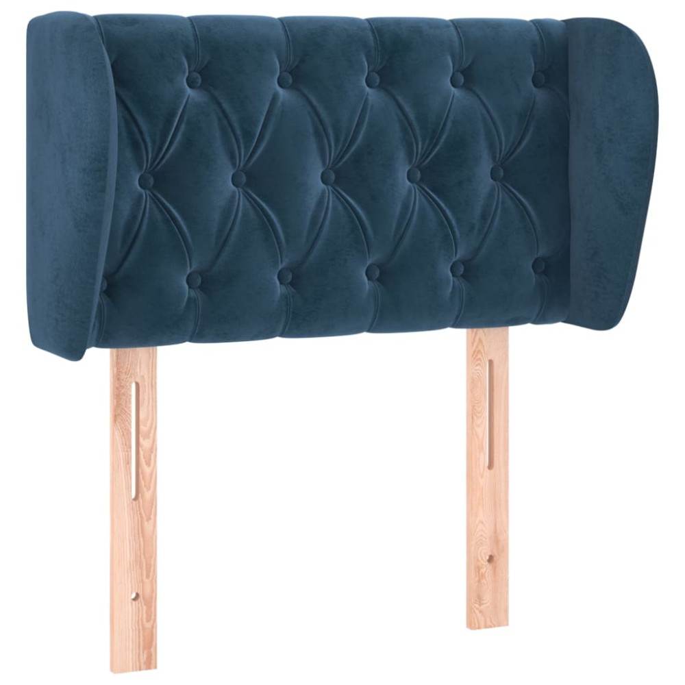 vidaXL Tăblie pat cu aripioare albastru închis 83x23x78/88 cm catifea