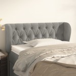 vidaXL Tăblie de pat cu aripioare gri deschis 93x23x78/88 cm catifea