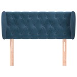 vidaXL Tăblie pat cu aripioare albastru închis 93x23x78/88 cm textil
