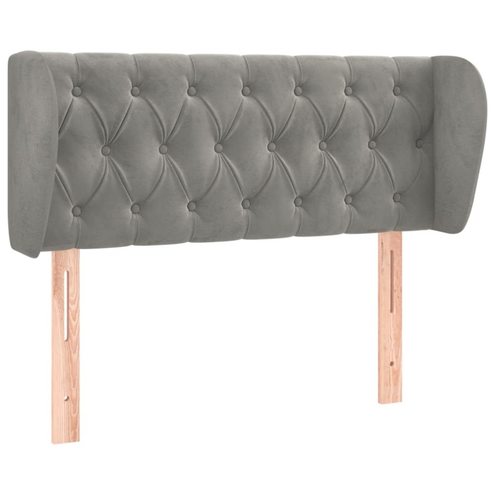 vidaXL Tăblie de pat cu aripioare gri deschis 103x23x78/88 cm catifea