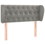 vidaXL Tăblie de pat cu aripioare gri deschis 103x23x78/88 cm catifea