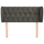 vidaXL Tăblie de pat cu aripioare gri închis 103x23x78/88 cm catifea