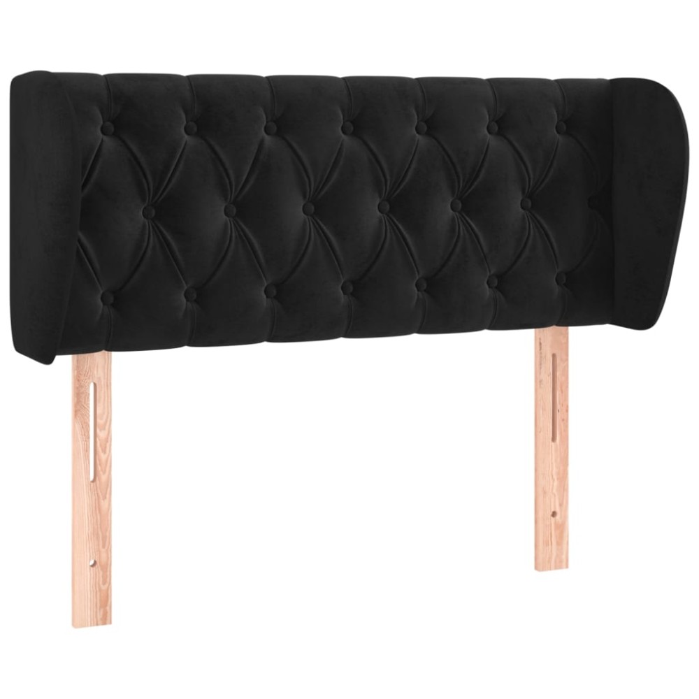 vidaXL Tăblie de pat cu aripioare negru 103x23x78/88 cm catifea