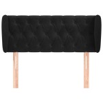 vidaXL Tăblie de pat cu aripioare negru 103x23x78/88 cm catifea