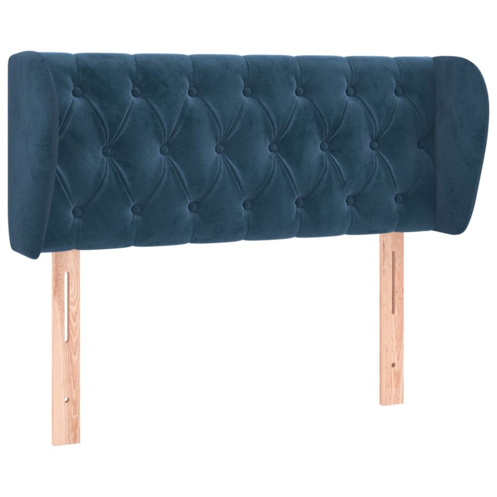 vidaXL Tăblie pat cu aripioare albastru închis 103x23x78/88 cm catifea