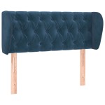 vidaXL Tăblie pat cu aripioare albastru închis 103x23x78/88 cm catifea