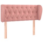vidaXL Tăblie de pat cu aripioare roz 103x23x78/88 cm catifea