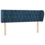 vidaXL Tăblie pat cu aripioare albastru închis 147x23x78/88 cm catifea